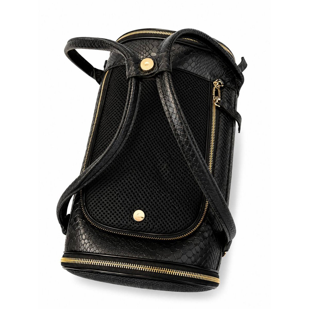 Sac de transport de luxe en cuir pour chien et chat – Python Noir