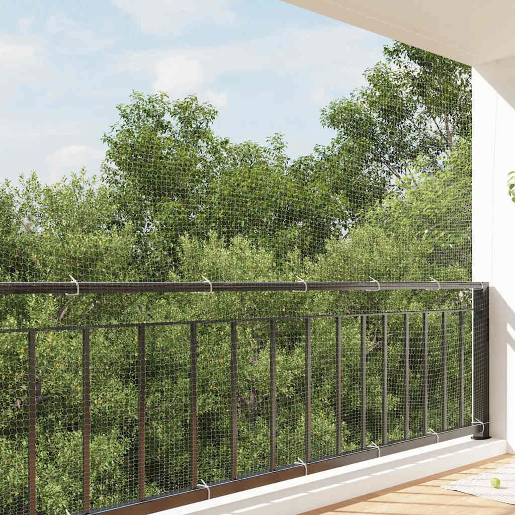 Filet transparent vidaXL en nylon sur un balcon