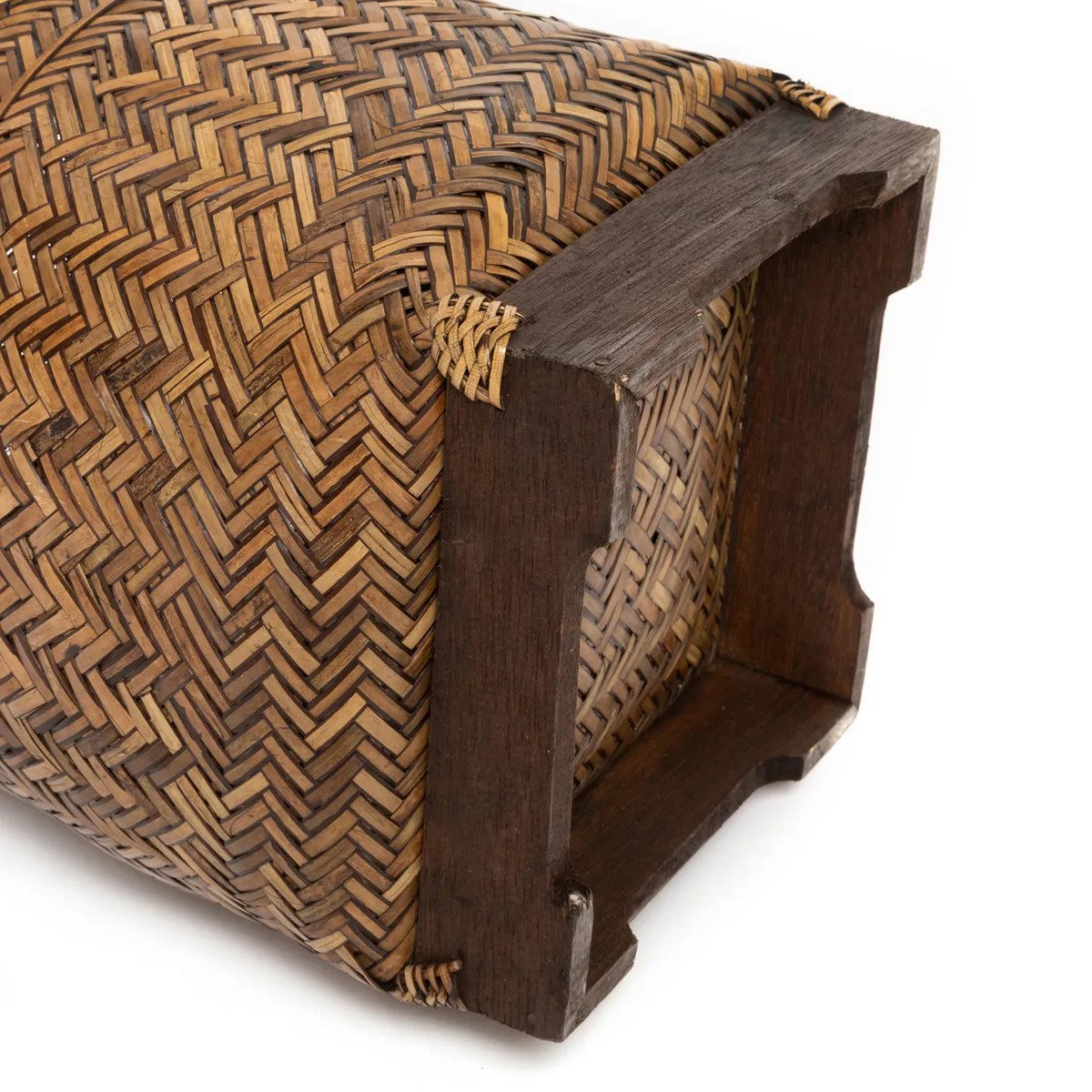 Panier de salle de bain en rotin tressé — Brun naturel