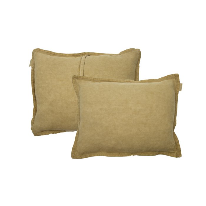 Coussin en lin Anna Gingembre 50×40 cm