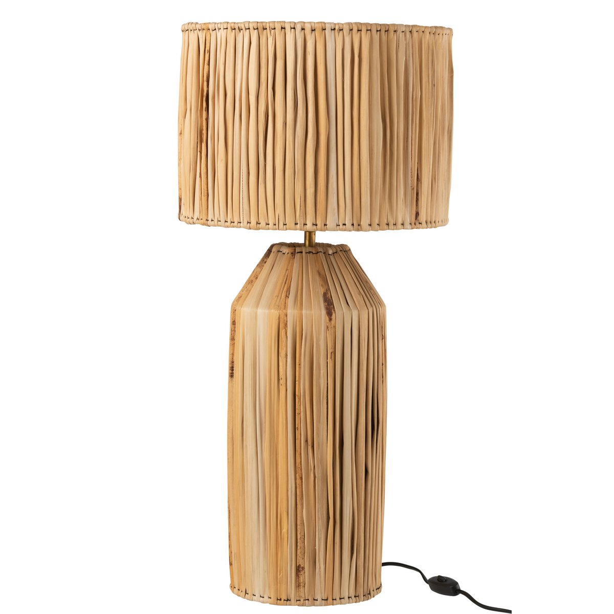 Lampe Hanna en Feuilles de Bananier Naturel — Grande Lampe Bohème Chic 87 cm