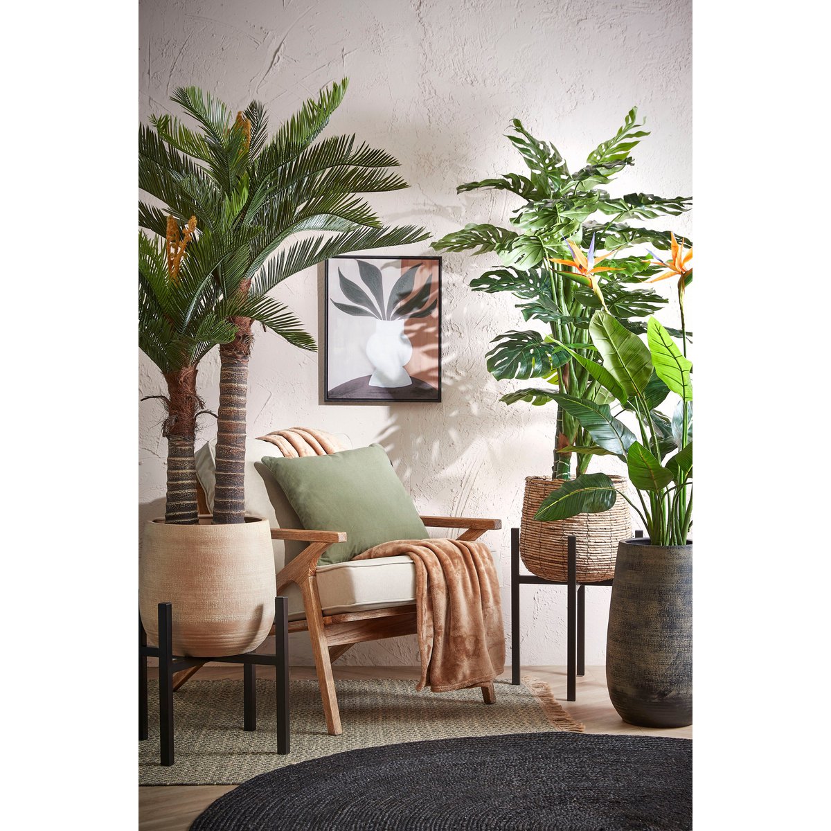 Palmier Cycas artificiel 150 cm — Silhouette tropicale structurée