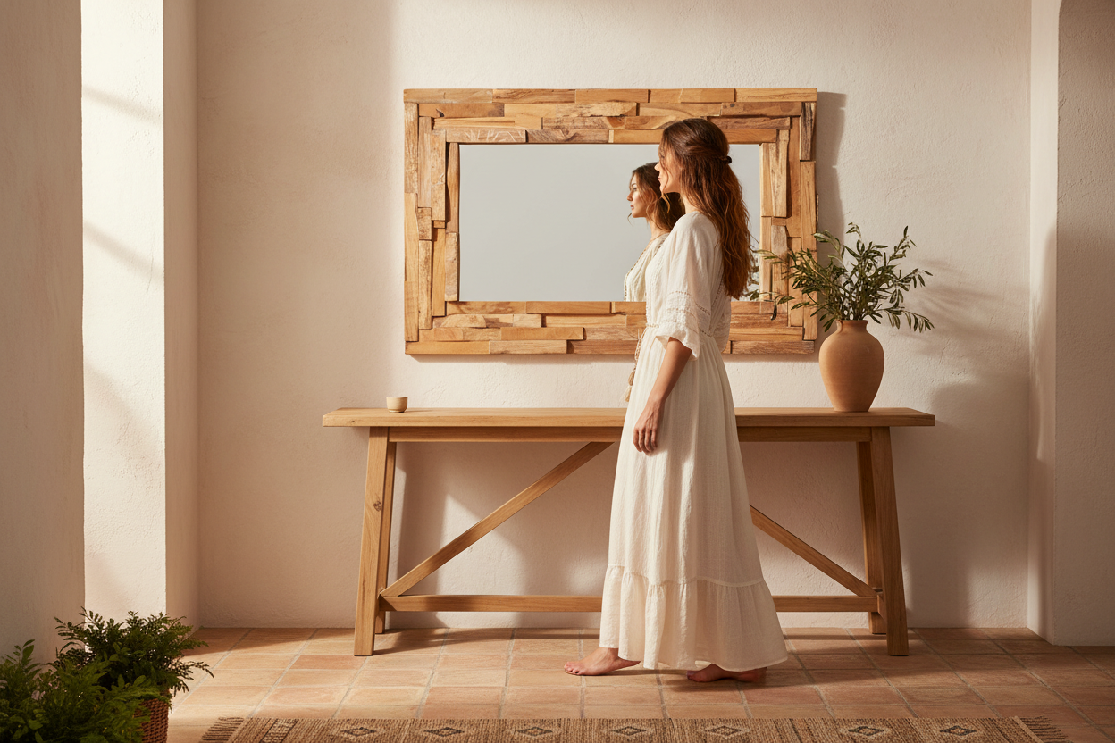 Ambiance miroir teck avec personne