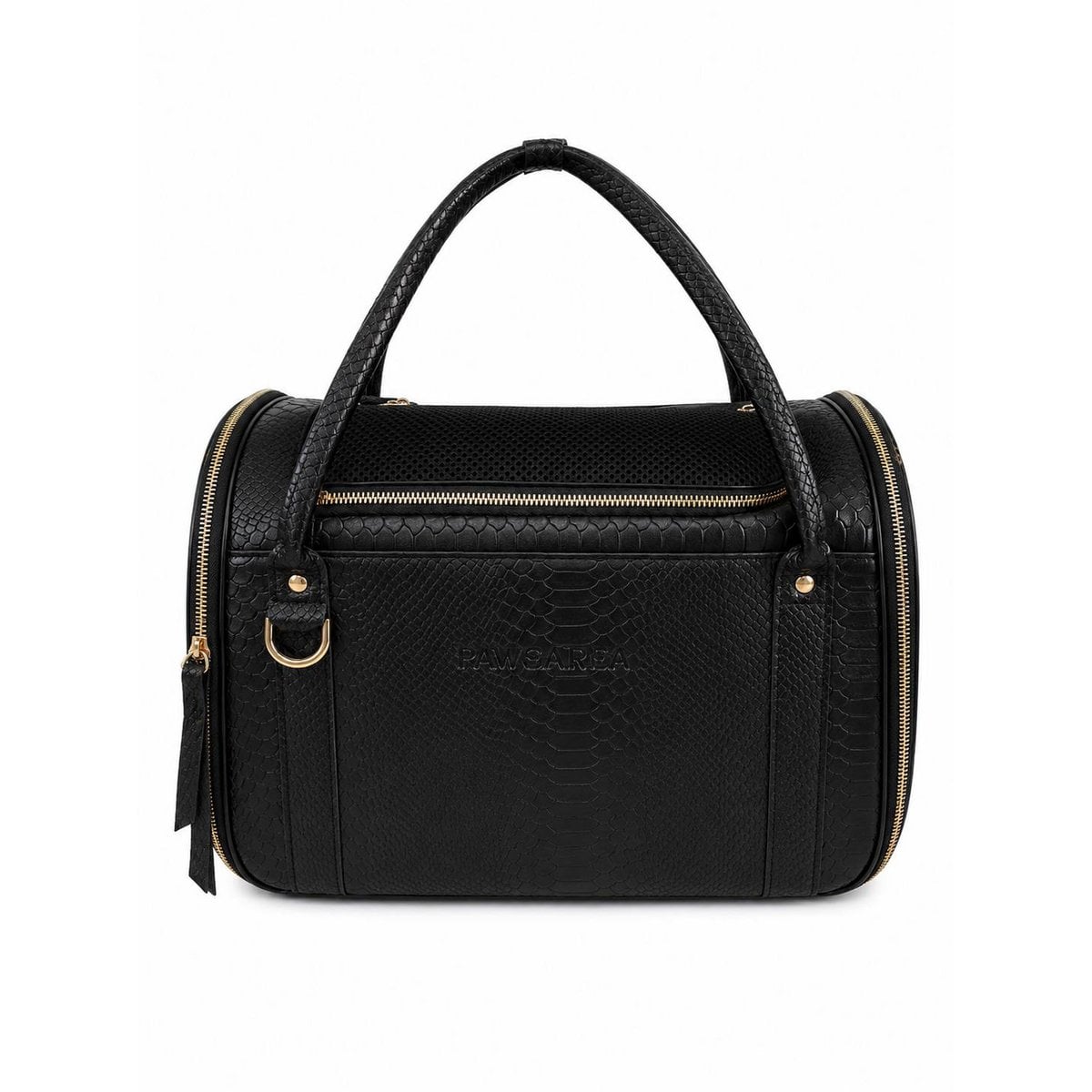 Sac de transport de luxe en cuir pour chien et chat – Python Noir