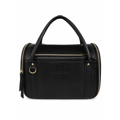 Sac de transport de luxe en cuir pour chien et chat – Python Noir