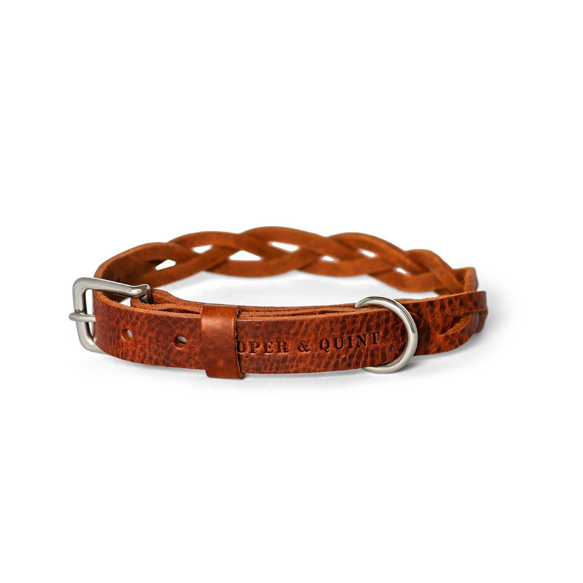 Collier Torsaé en cuir pour chien – Marron