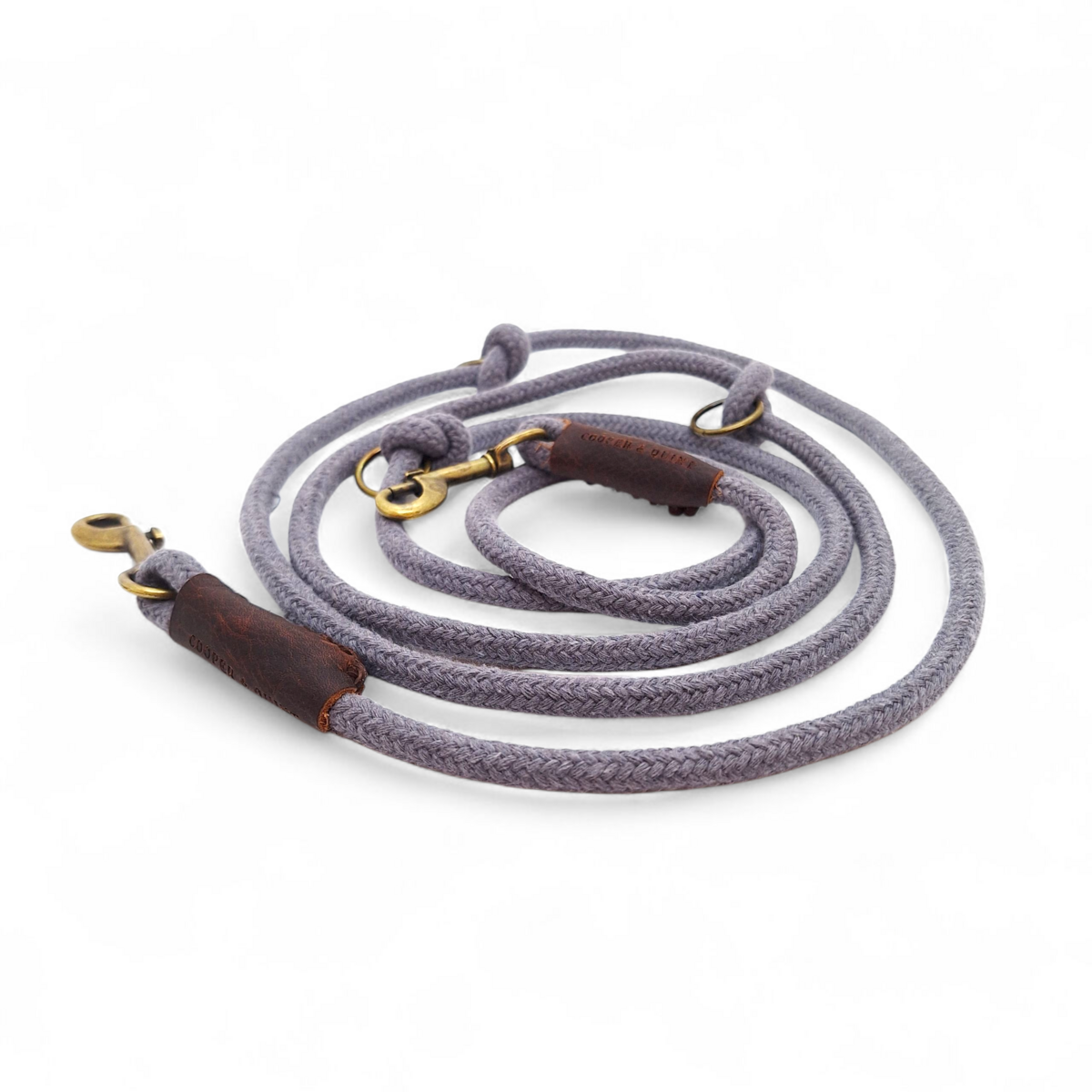 Laisse réglable pour chien Just Cotton – Gris