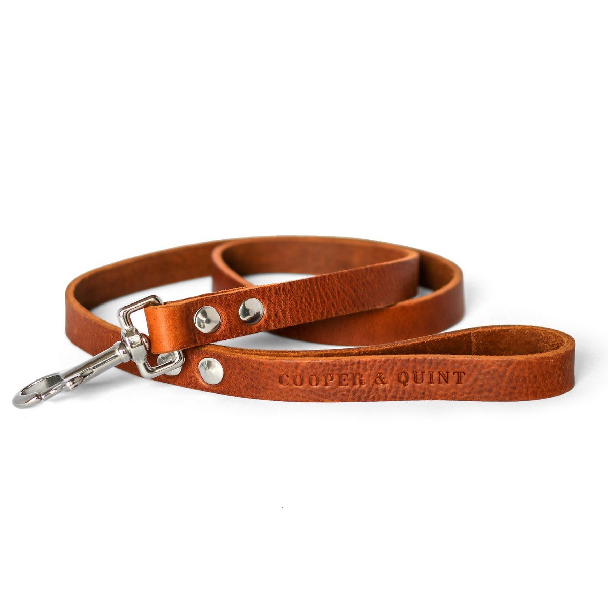 Laisse No Fuss en cuir marron – Vieux laiton | Cooper & Quint