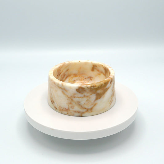 Bol pour chien et chat en marbre véritable – Calacatta Or