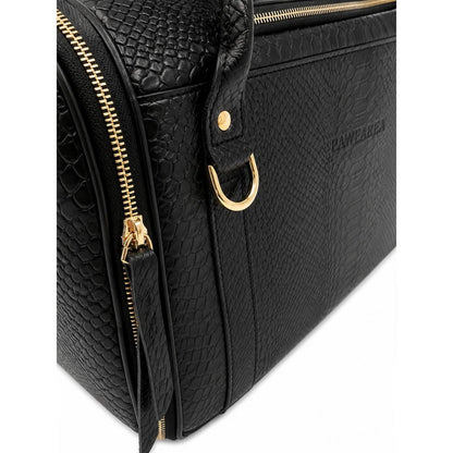 Sac de transport de luxe en cuir pour chien et chat – Python Noir