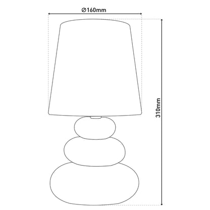 Lampe de table en céramique "Stoney", lampe de table en céramique en marron, avec douille E14, lampe de table pour salle à manger, salon, couloir ou bureau, ou comme lampe de chevet, 31 cm de haut