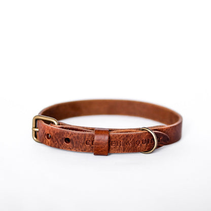 No Fuss – Collier pour chien en cuir marron