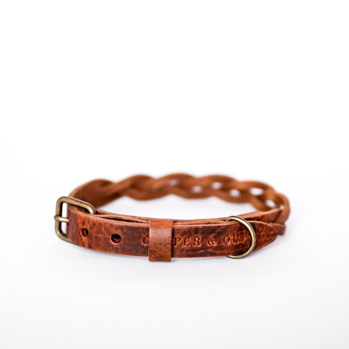 Collier Torsaé en cuir pour chien – Marron