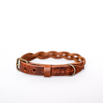 Collier Torsaé en cuir pour chien – Marron