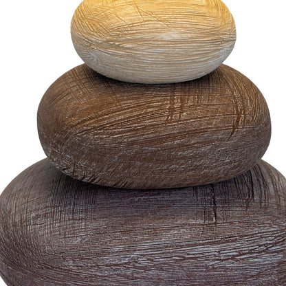 Lampe de table en céramique "Stoney", lampe de table en céramique en marron, avec douille E14, lampe de table pour salle à manger, salon, couloir ou bureau, ou comme lampe de chevet, 31 cm de haut
