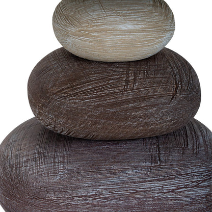 Lampe de table en céramique "Stoney", lampe de table en céramique en marron, avec douille E14, lampe de table pour salle à manger, salon, couloir ou bureau, ou comme lampe de chevet, 31 cm de haut