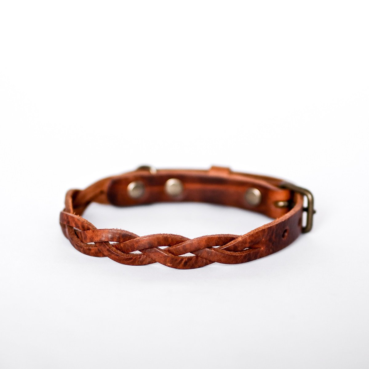 Collier Torsaé en cuir pour chien – Marron