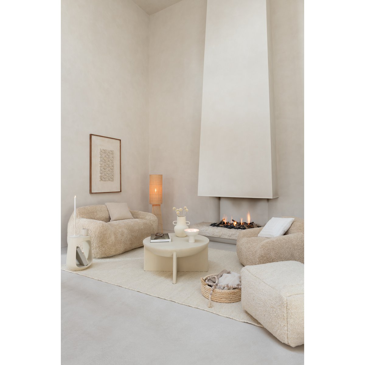 J-Line Lampe Chambre Lin/Bambou Naturel