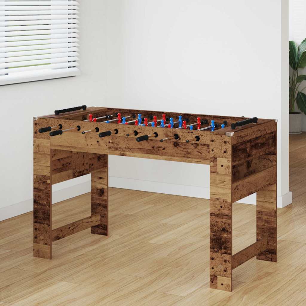 Baby-foot design vintage effet bois ancien 125x60x80 cm - vue produit