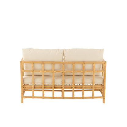 Détail accoudoir canapé Elise en rotin naturel – finition artisanale