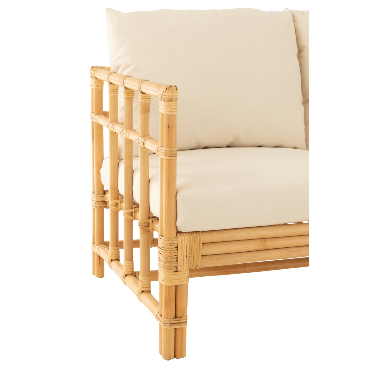 Détail coussin écru canapé Elise – textile confortable
