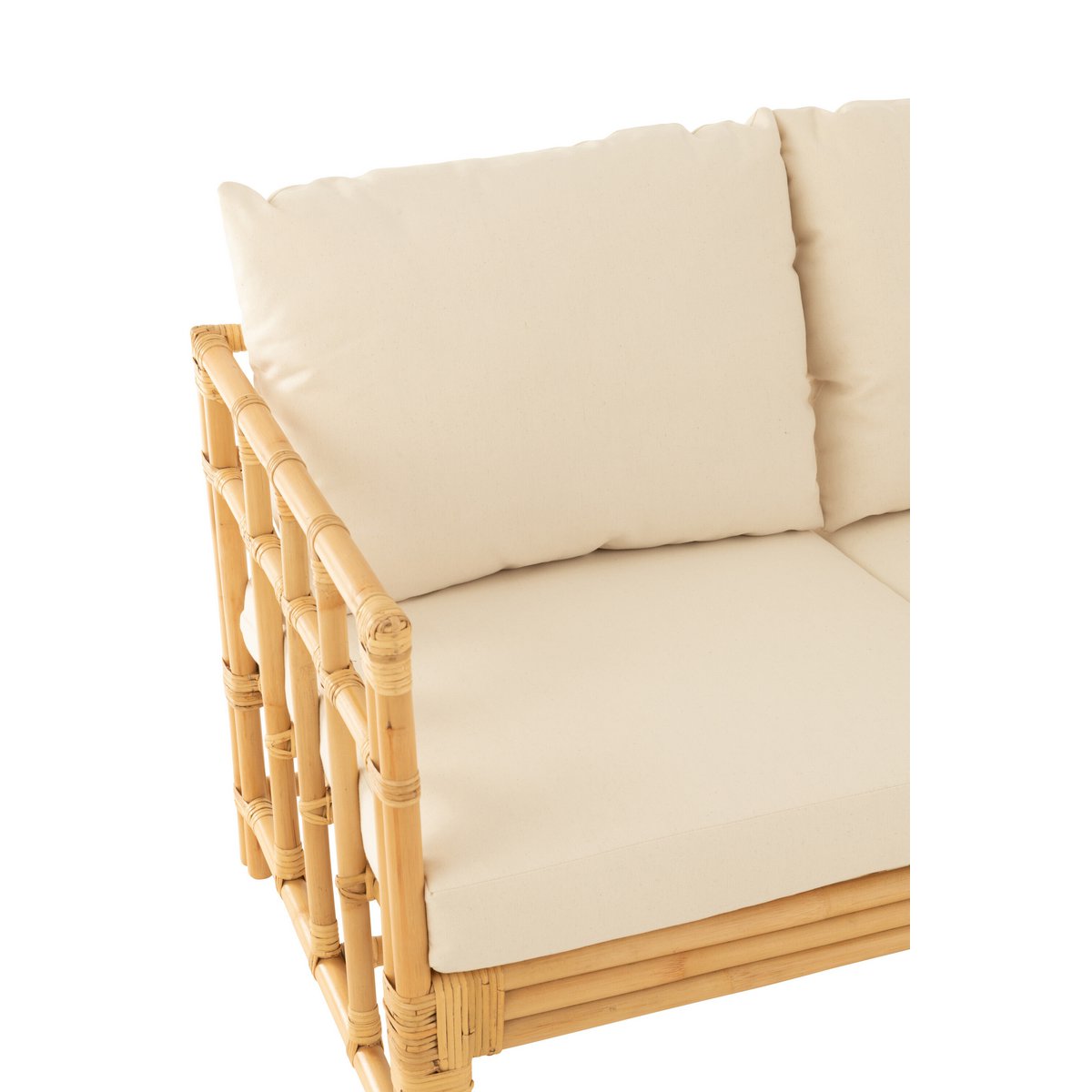 Détail structure rotin canapé Elise – tressage artisanal