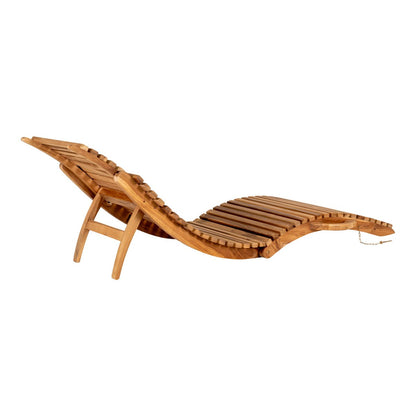 Chaise longue Arrieta teck – vue de profil inclinée