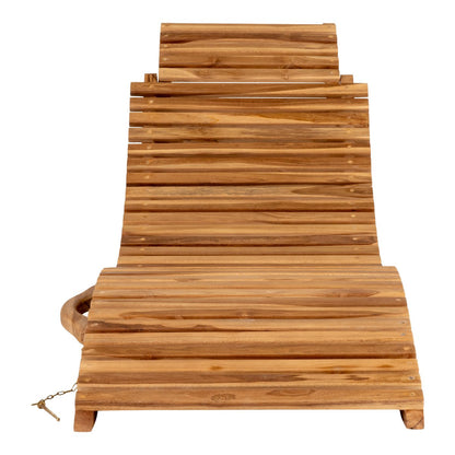 Chaise longue Arrieta teck – vue de face