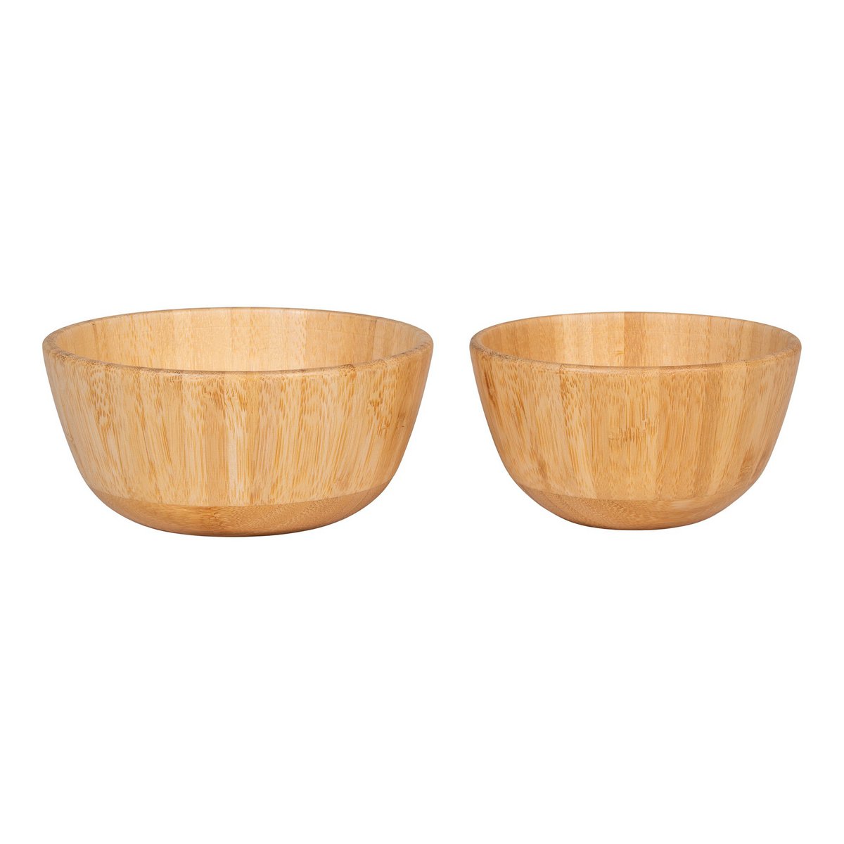 Duo de bols en bambou naturel Chefalu – vue de face, grand et petit bol