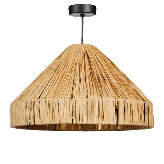 Lampe suspendue Elisa raphia naturel Ø40 cm — Lumière bohème