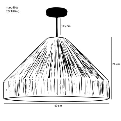 Elisa Natural Raffia Pendant Light Ø40 cm