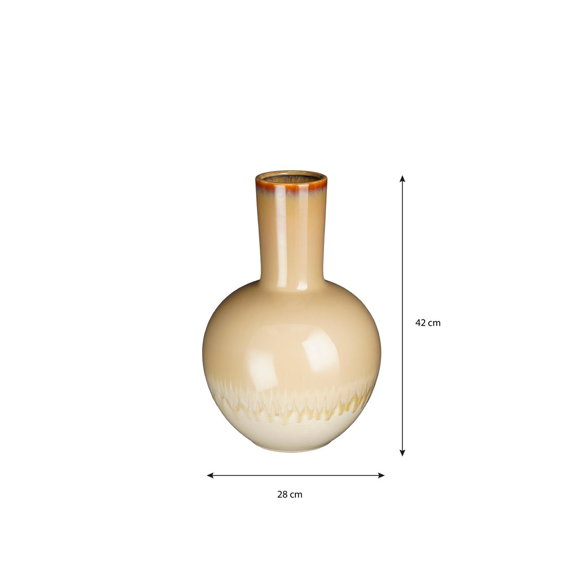 Vase Holm céramique crème 42 cm — Pièce artisanale signature