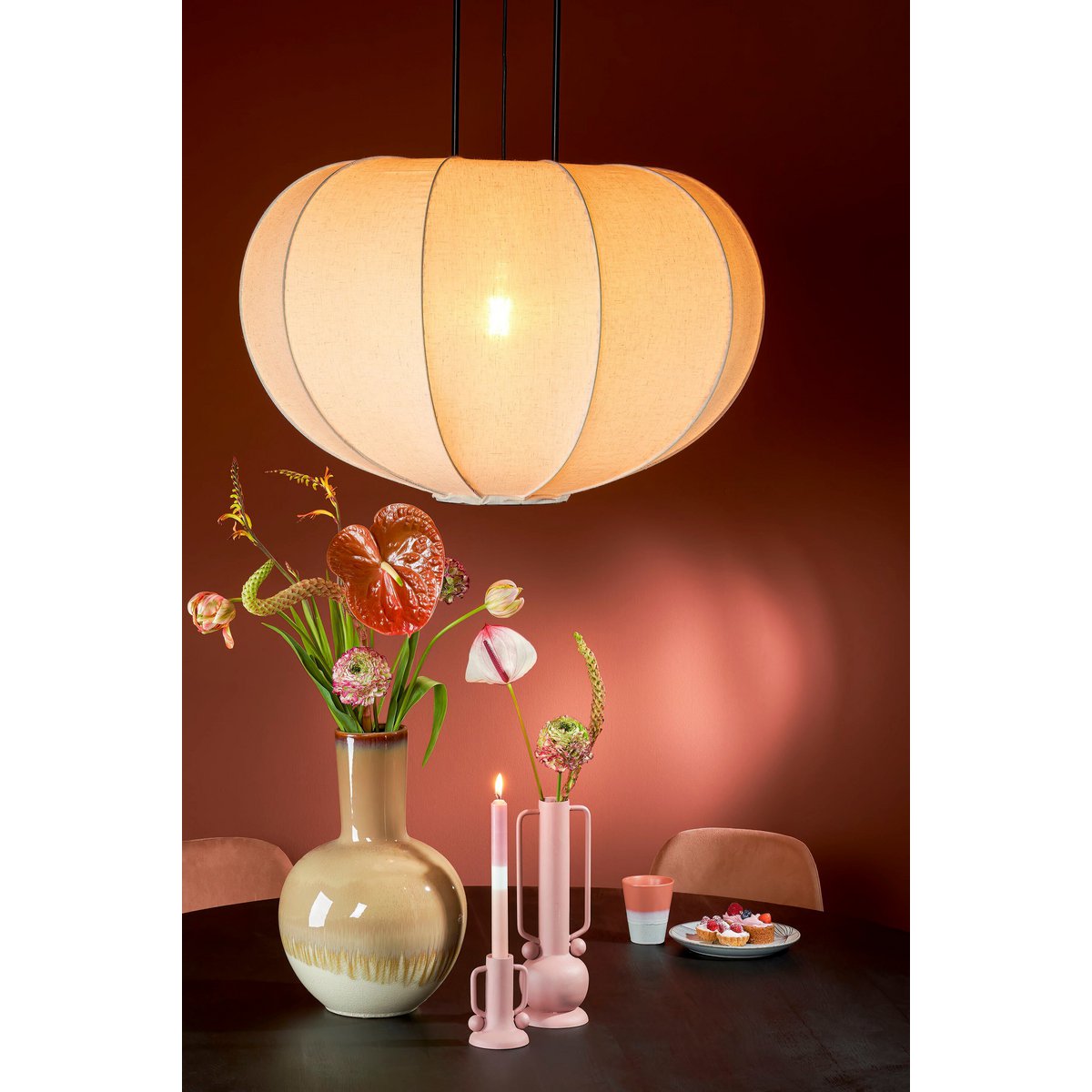 Vase Holm céramique crème 42 cm — Pièce artisanale signature