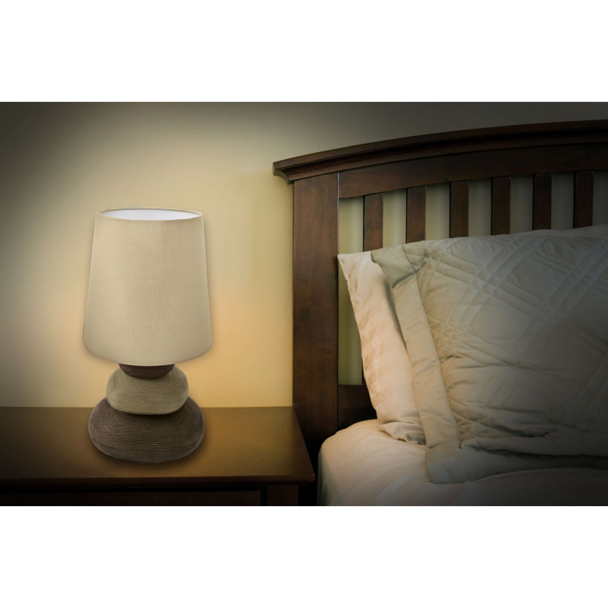 Lampe de table Stoney céramique effet pierre 31 cm — Lumière minérale