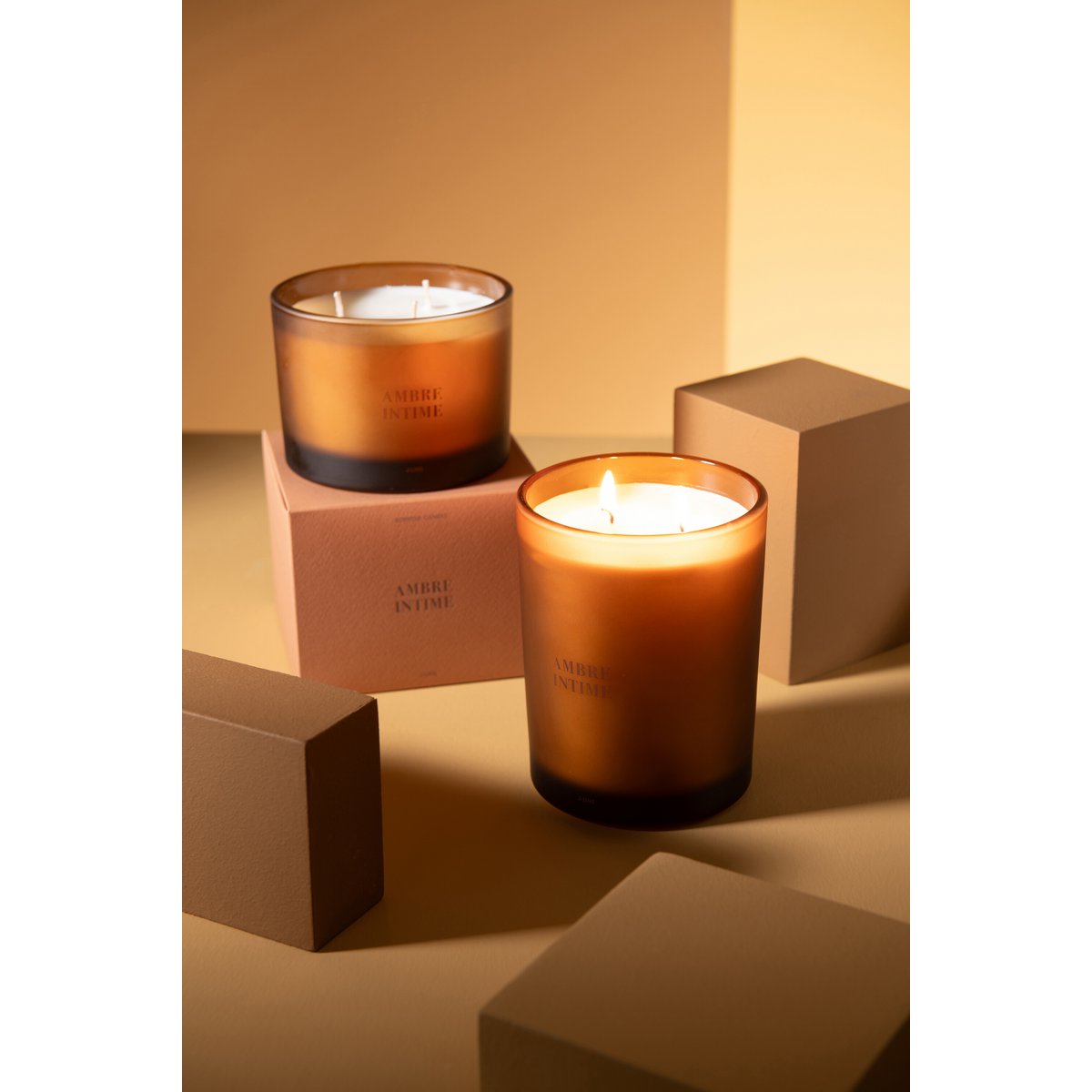 Bougie parfumée Ambre Intime — Chaleur ambrée & élégance cocooning