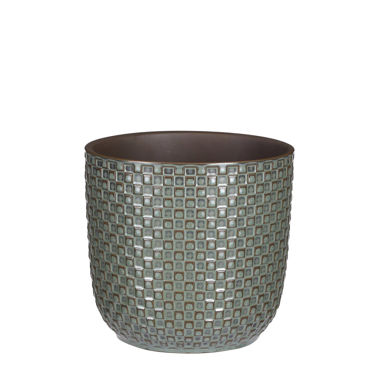 Cache-pot Vert Sauge texturé en céramique — Ø19 cm