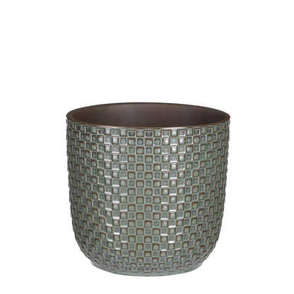 Textured Sage Green Ceramic Cachepot Ø19 cm