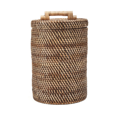 Panier de rangement haut en rotin naturel