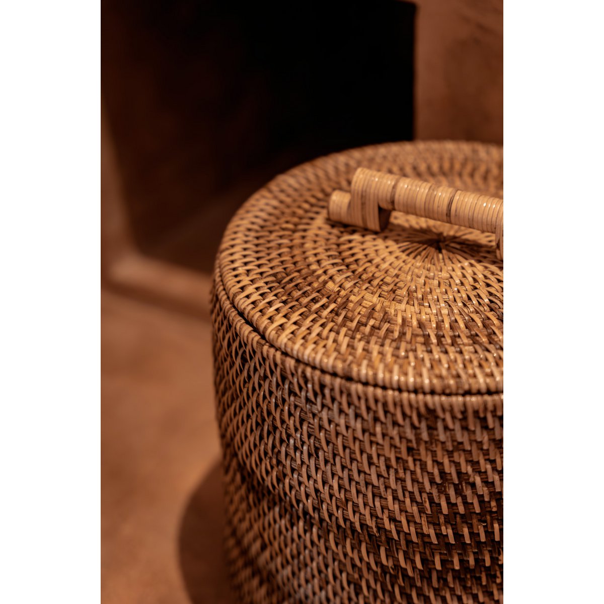 Panier de rangement haut en rotin naturel — Élégance bohème & rangement discret