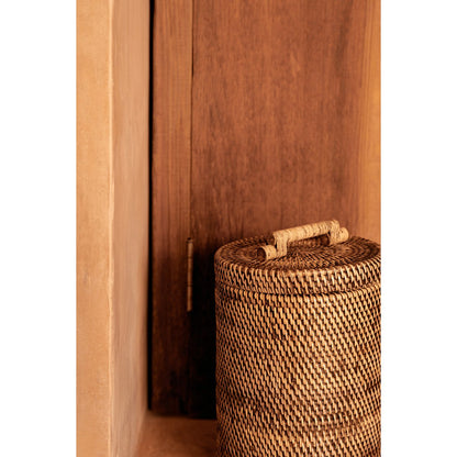 Panier de rangement haut en rotin naturel