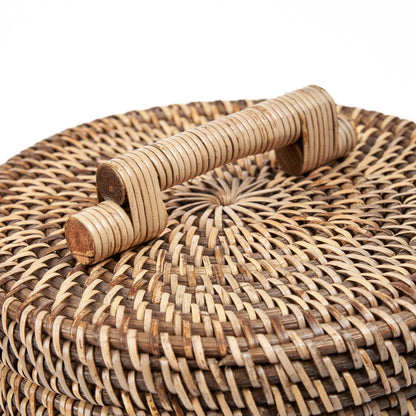 Panier de rangement haut en rotin naturel