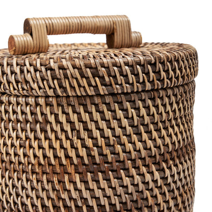 Panier de rangement haut en rotin naturel