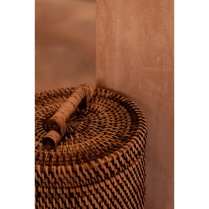 Panier de rangement haut en rotin naturel