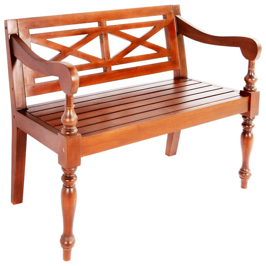 Banc Batavia en acajou massif 98 cm — Marron foncé