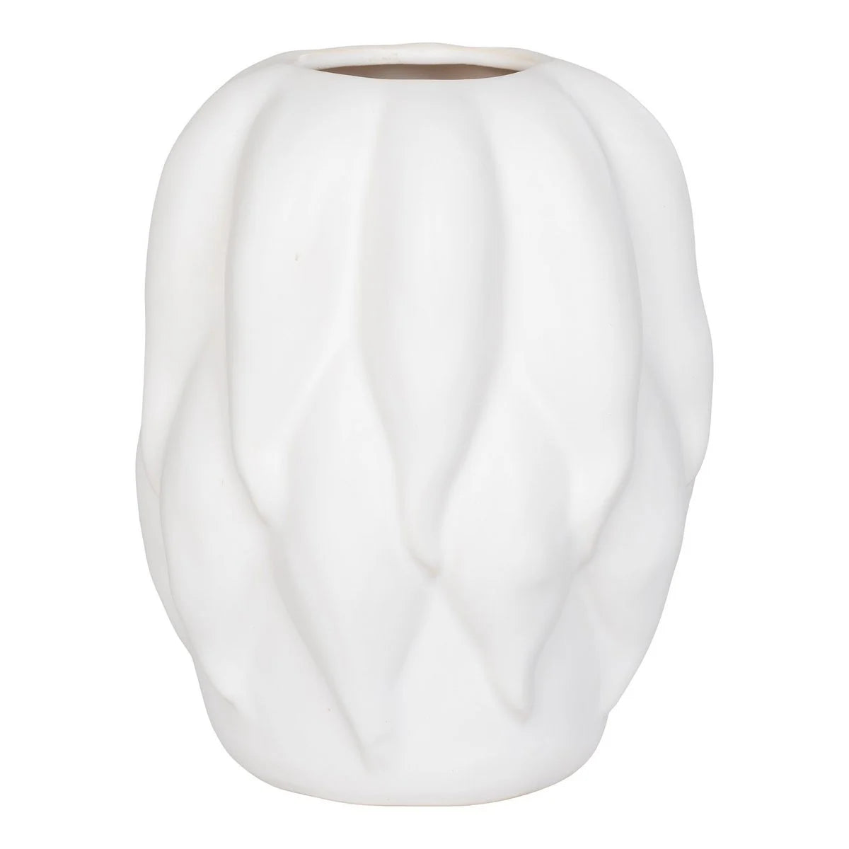 Vase Sculptural en Céramique Beige 26 cm