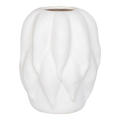 Sculptural Beige Ceramic Vase 26 cm