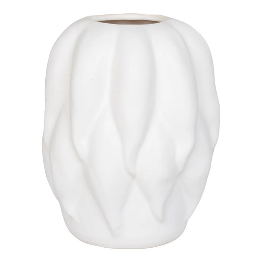 Vase Sculptural en Céramique Beige 26 cm