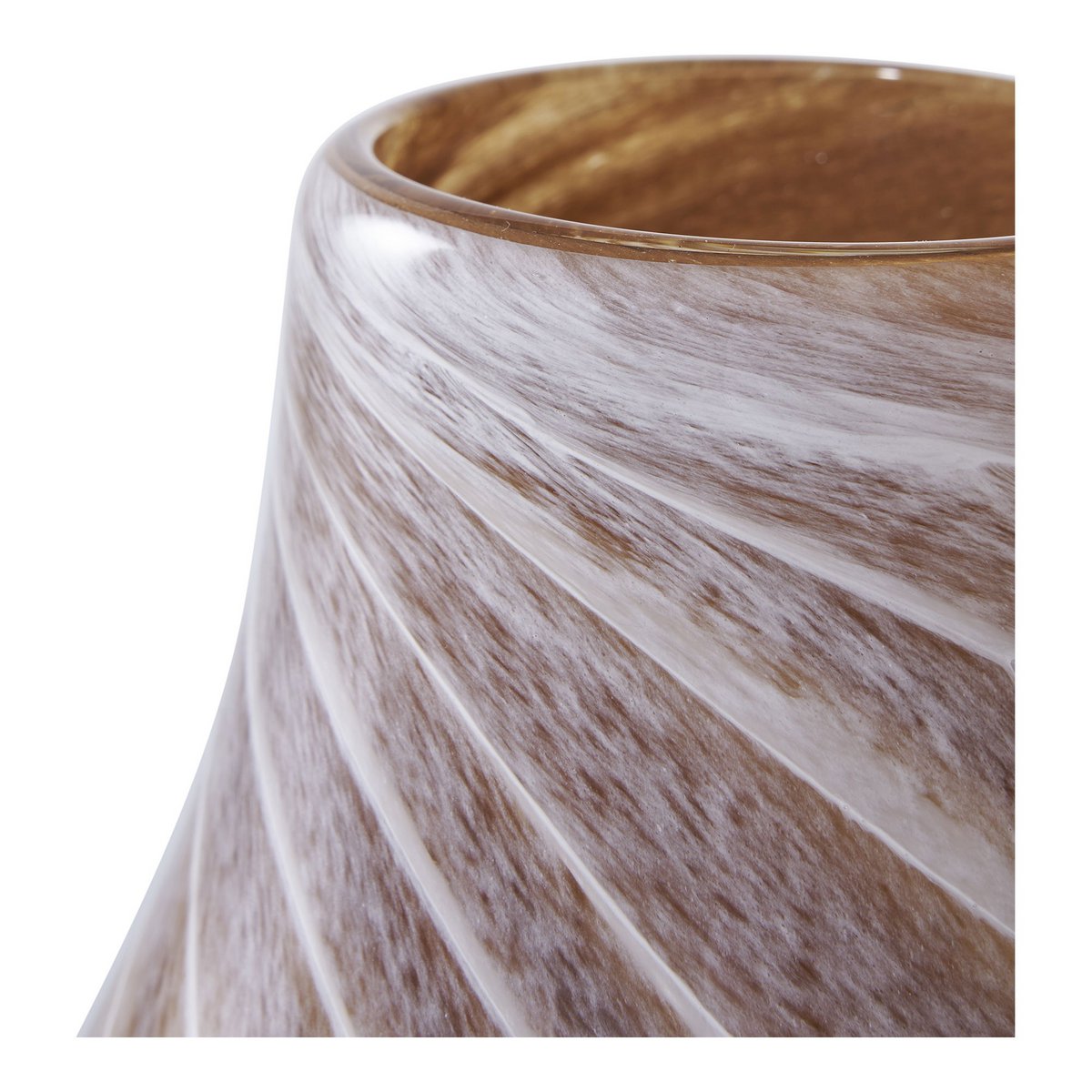 Vase Zébré en Verre Soufflé Marron — Ø16 x H23 cm