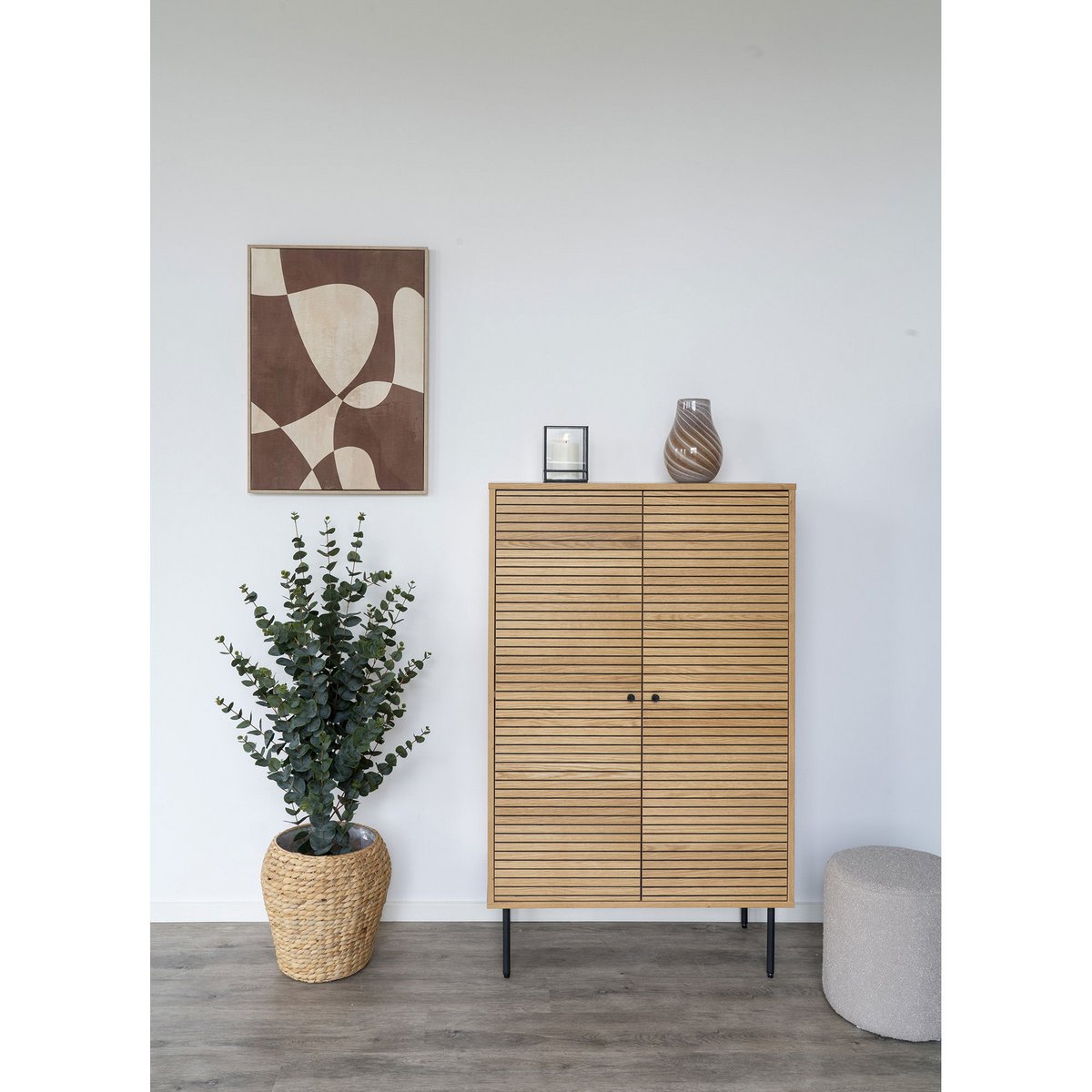 Vase Zébré en Verre Soufflé Marron — Ø16 x H23 cm