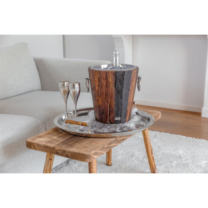 Providence Champagne Cellar in Teak & Solid Silver —